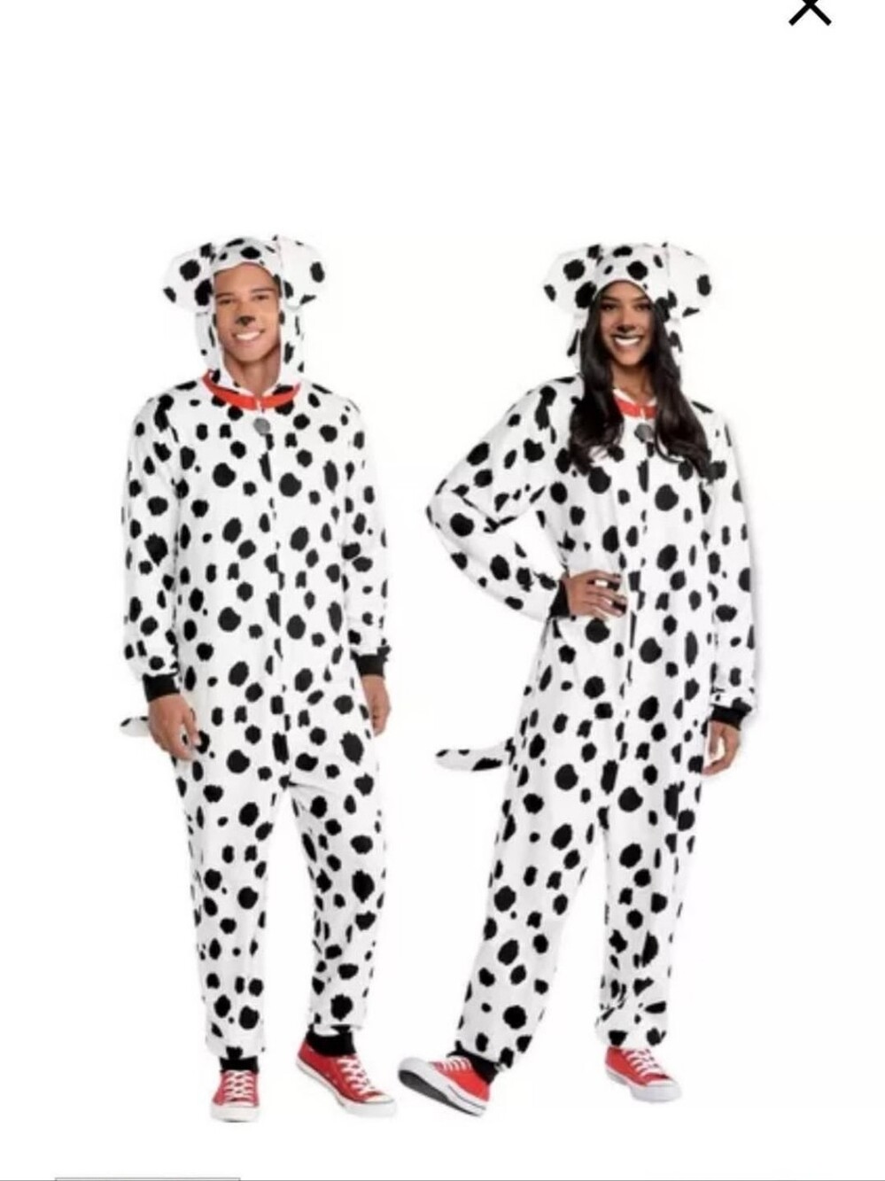 Kids Dalmatian One-Piece Pajamas - White with Black Spots